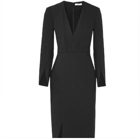 Protagonist Midi Dress V Neck Black Size 2 NWT - Picture 7 of 11